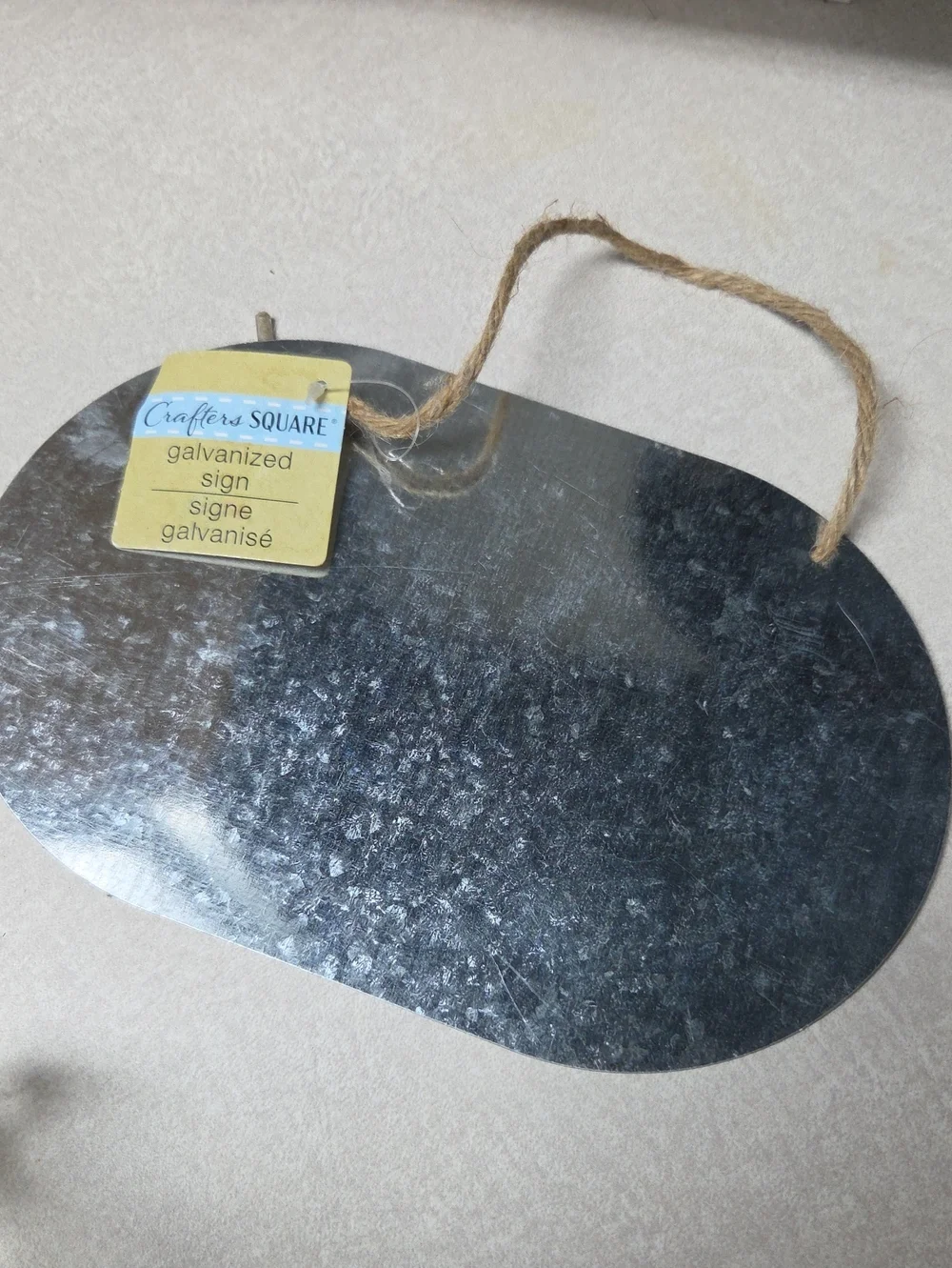 Galvanized Oval Hanging Sign - Black